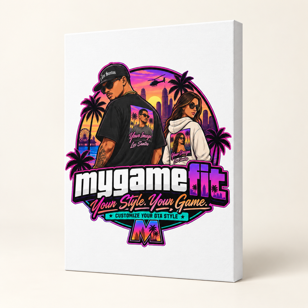 Illustrative mockup — Canvas, angled view of wrapped edge