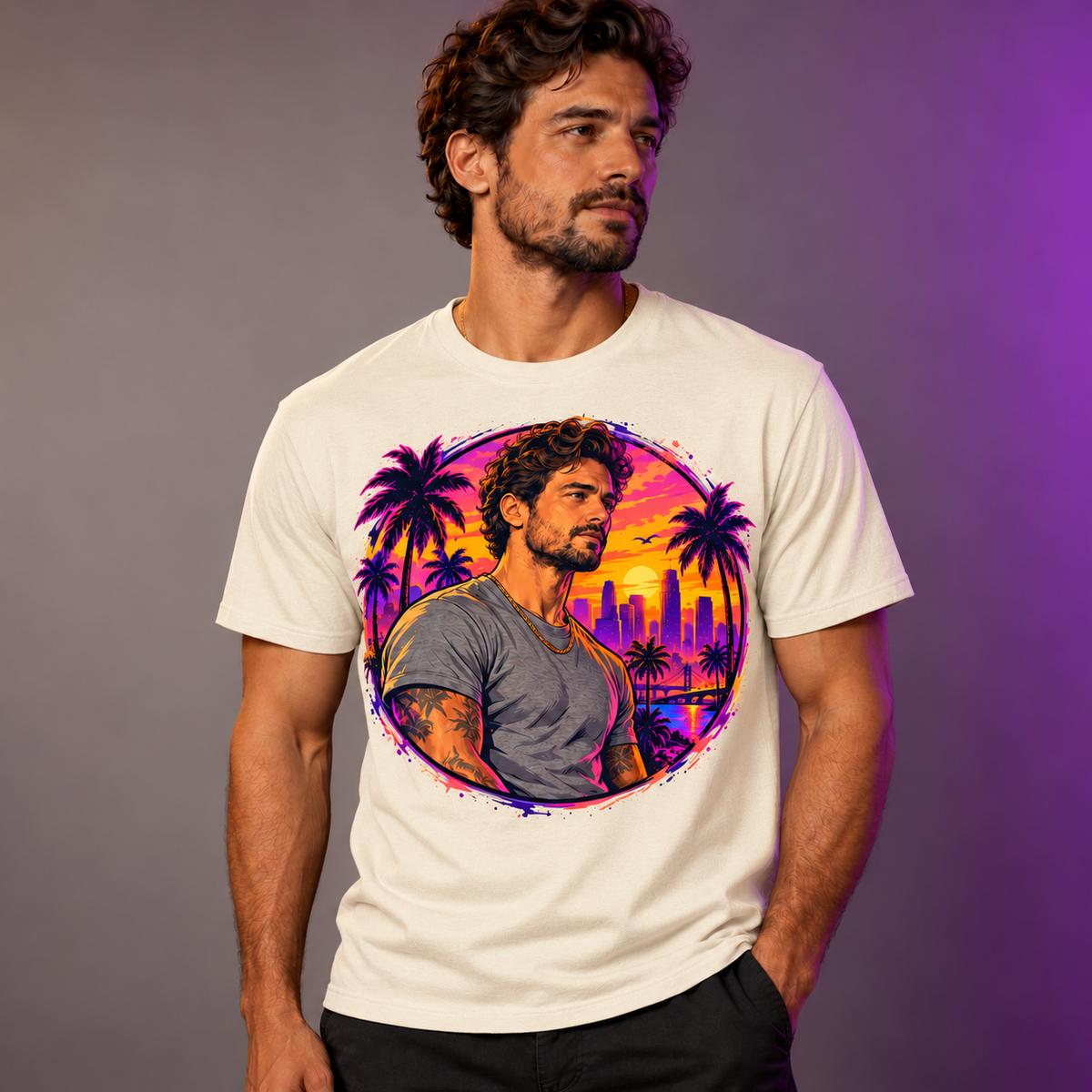 Model wearing My Game Fit Natural T-shirt