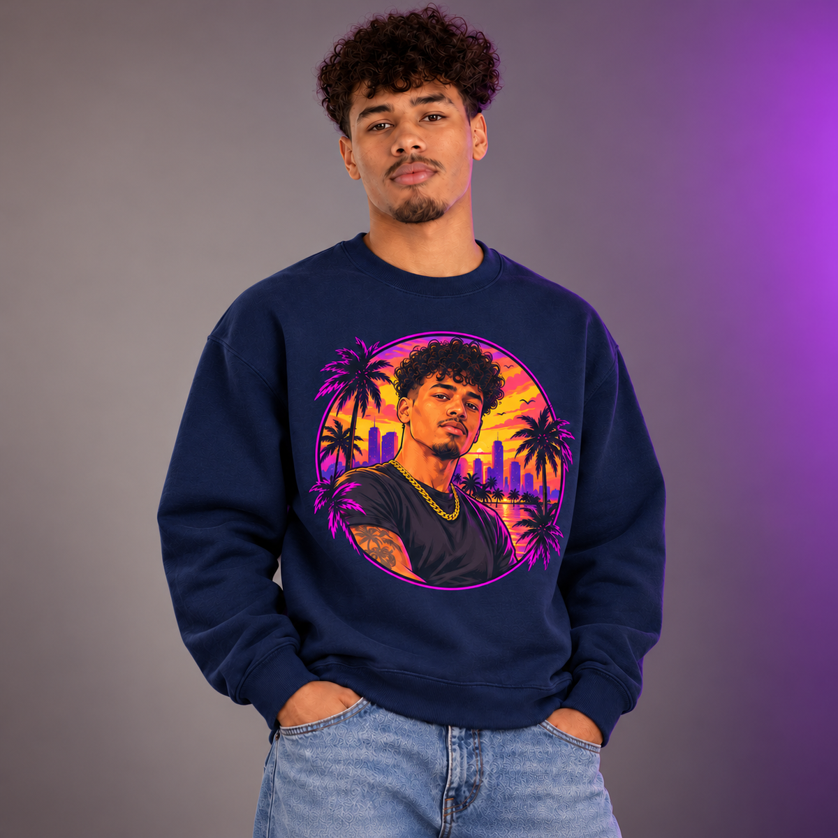 Custom Photo Sweatshirt — Game-Inspired Artwork