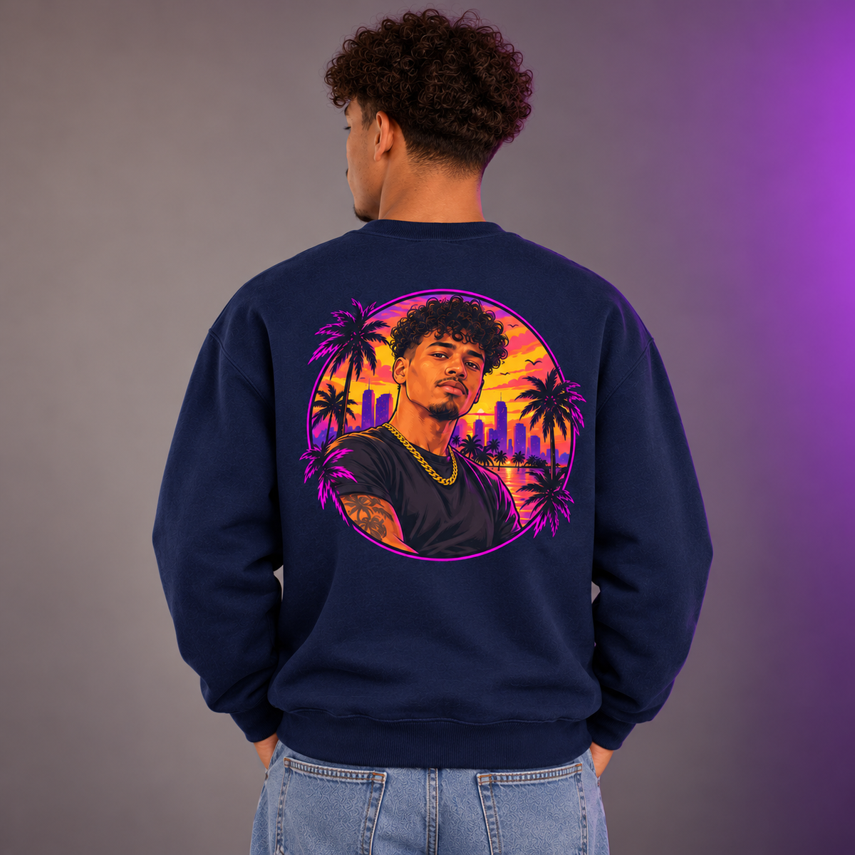Custom Photo Sweatshirt — Game-Inspired Artwork