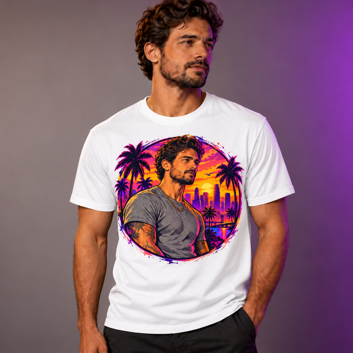 Model wearing My Game Fit White T-shirt